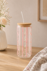 Bloom & Stripes Libbey Cup | Drinking Glass