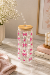 Purple Hearts & Bows Libbey Cup | Drinking Glass