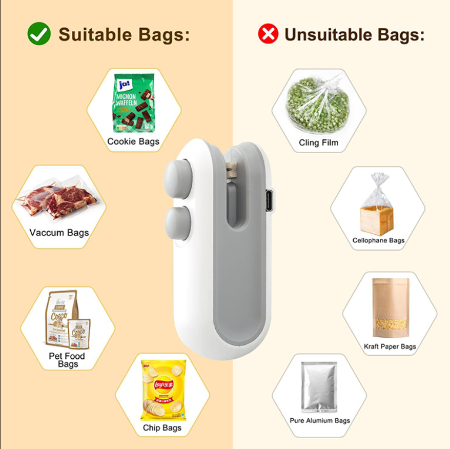 2 in 1 Rechargable Portable Sealer